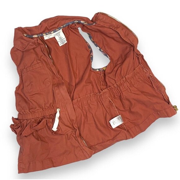 Aspen Kids Sleeveless Rust Amber Color Zip Up Ruffle Vest Kids 7/8 - Picture 3 of 5